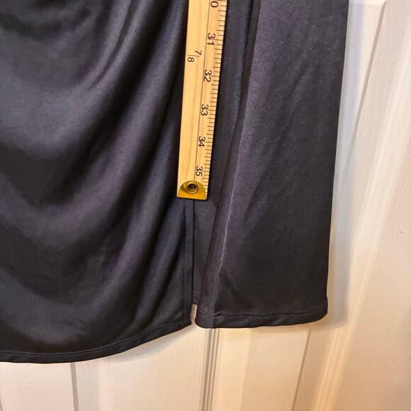 Express Metallic Silver Gray Sleeveless Wrap Regency Dress Size M Classic Sleek - Picture 6 of 12